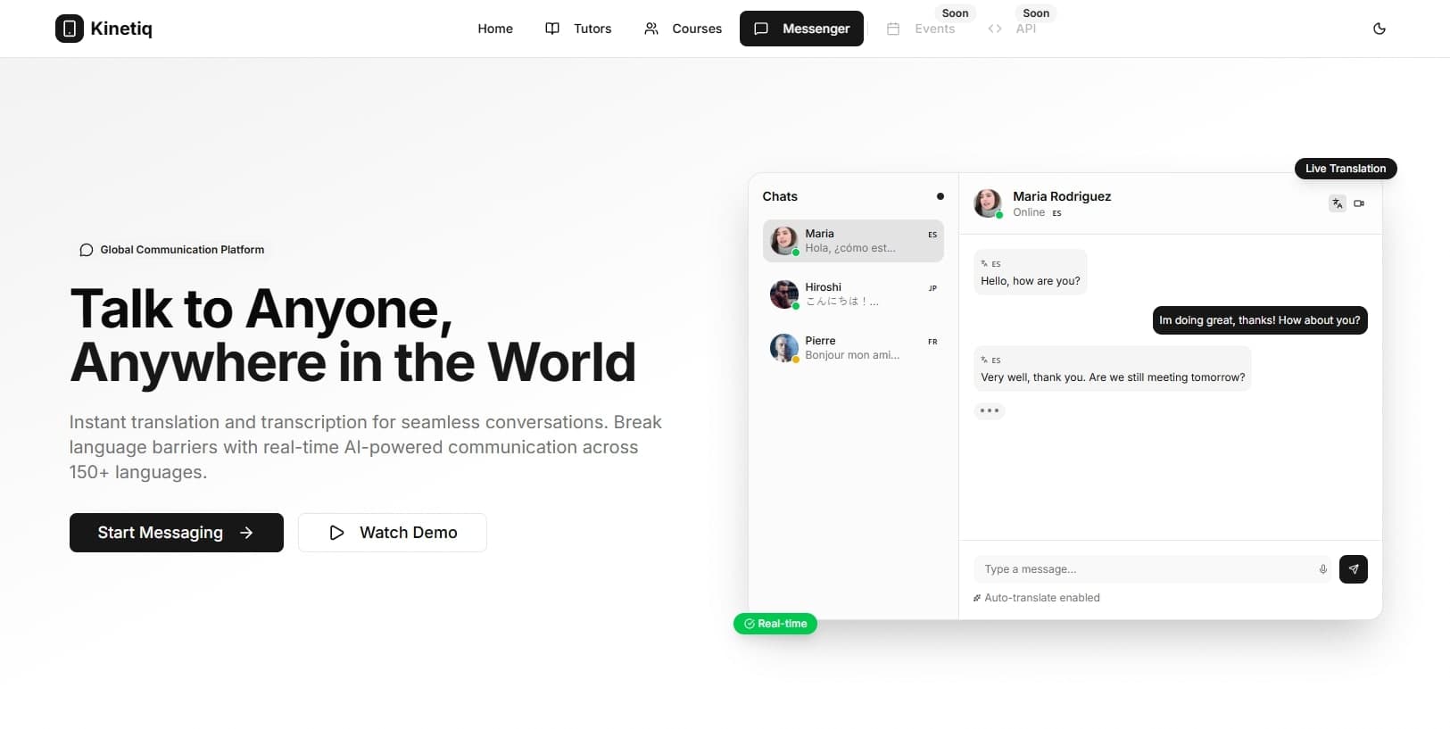 Messenger - Real-time translation across 150+ languages